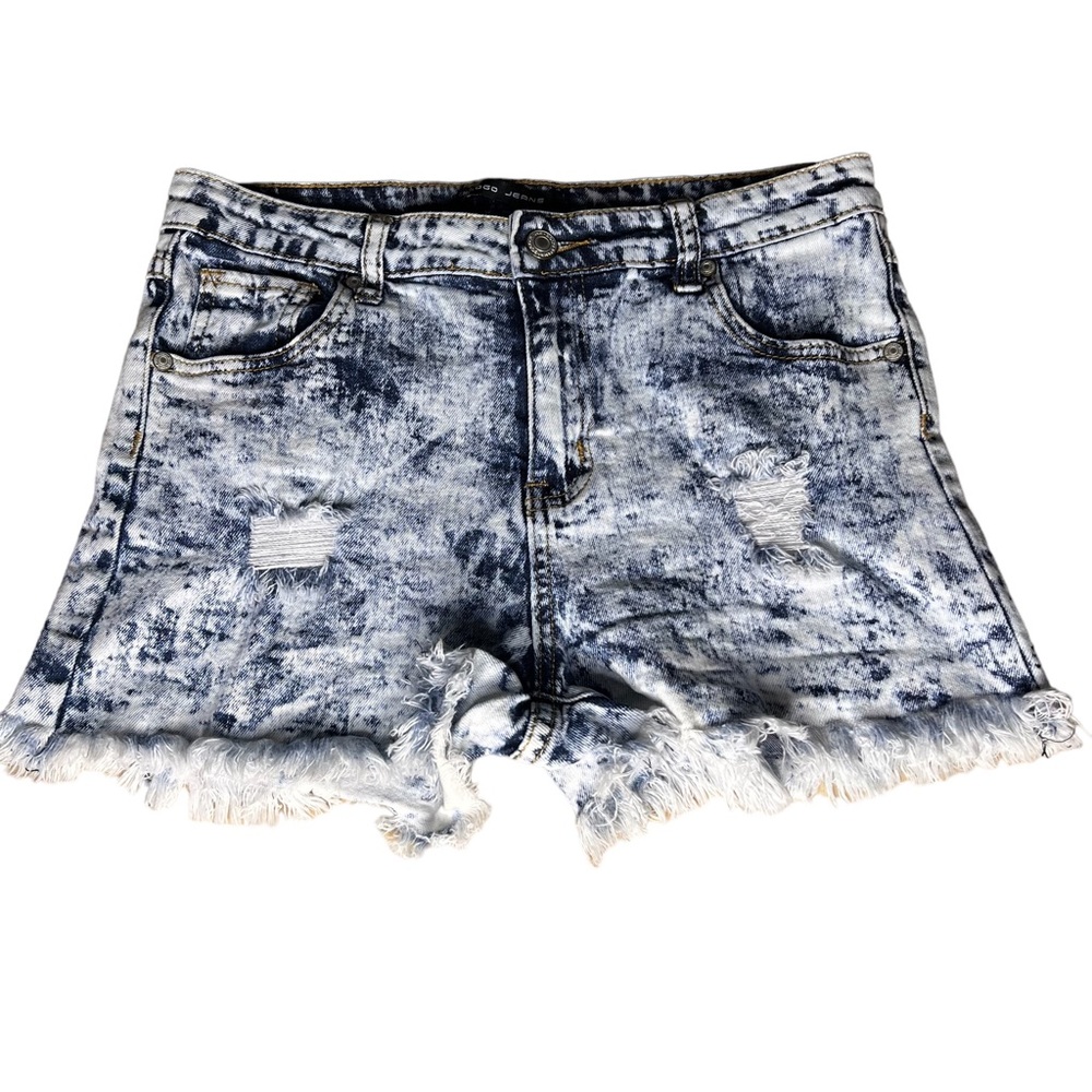 GOGO Acid Wash Distressed Cut Off Style Denim Short Size 11